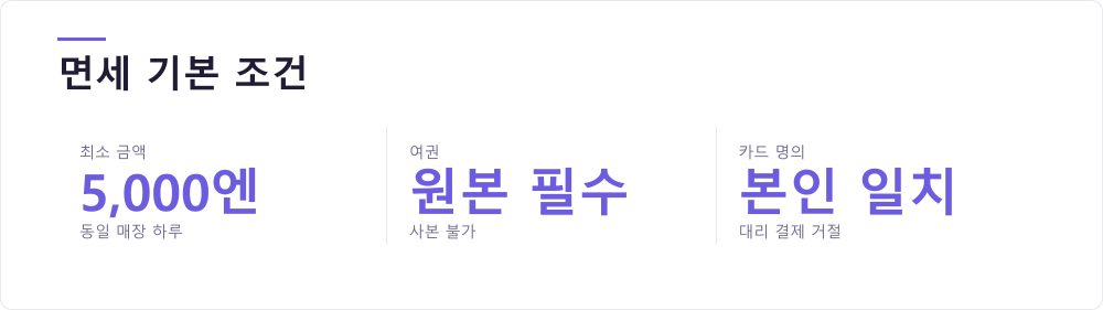면세 기본 조건